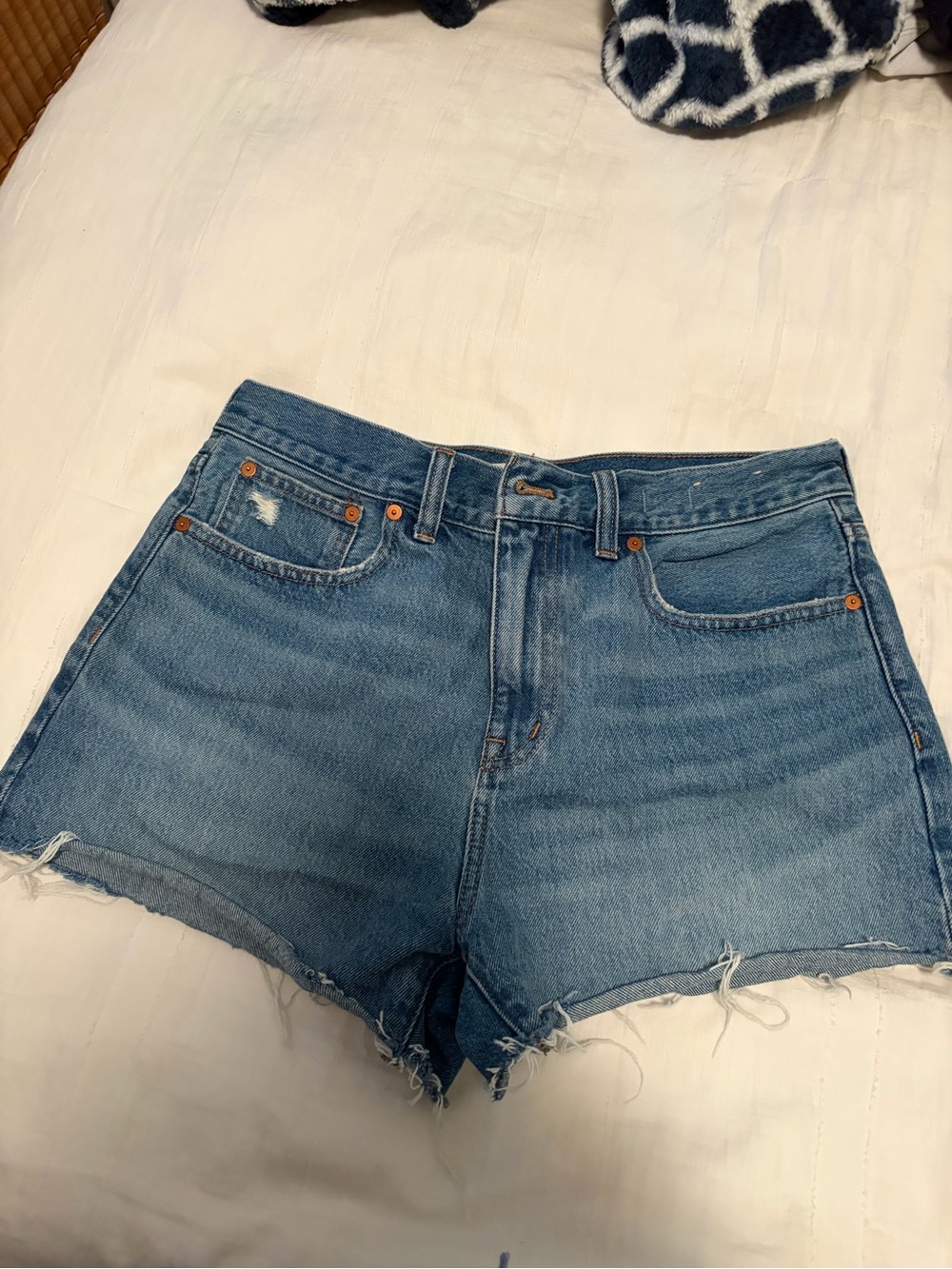 Madewell Medium Blue High-Rise Denim Cutoff Shorts